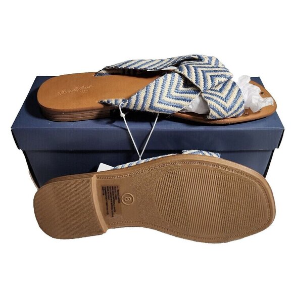 Universal Thread, Women's Louise Chevron Print Knotted Slide Sandals, Blue, 9 - Picture 4 of 4